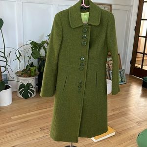Vintage green Harris Tweed Jungal princess coat size 6